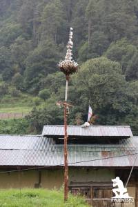 A "Dungse" erected in the middle of the Chendebji village in Trongsa.